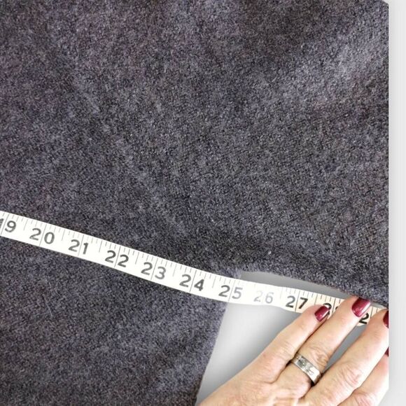 Vtg Karen Scott Wool Cardigan Sz XL Zip Front Grey Blue Embroidery Cottagecore 9 - Picture 10 of 11